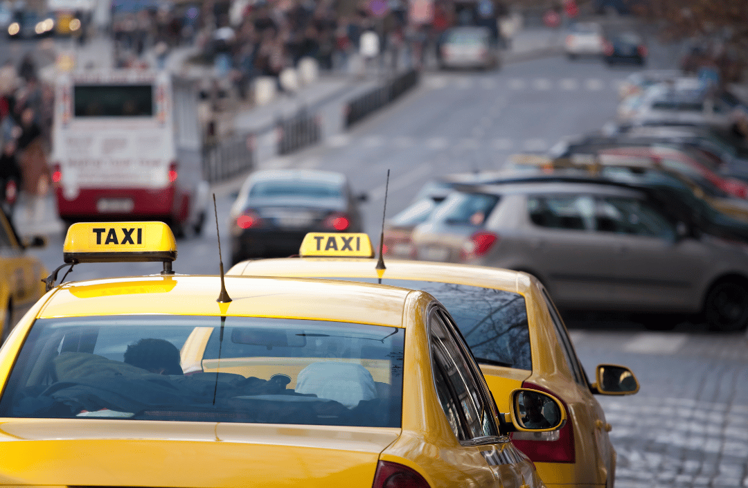 Taxi at dusk